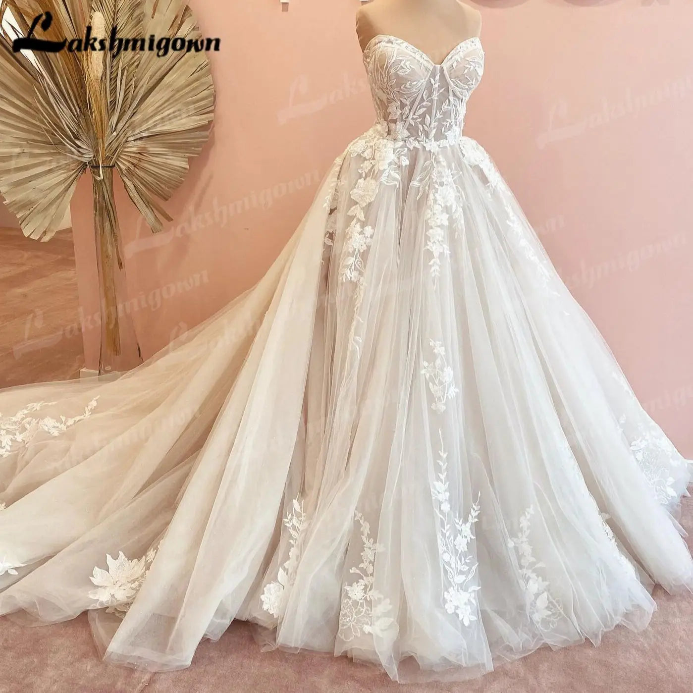 Roycebridal Luxurious Court Train Wedding Dress 2025 Vestido Civil Tulle Wedding Dresses Sleeveless Lace Bodice Bridal Gown Robe de mariee