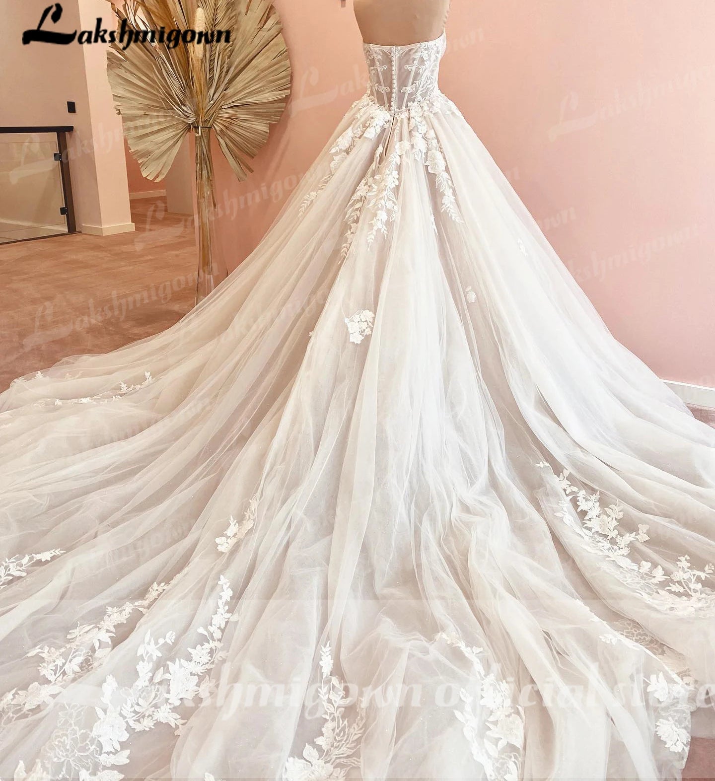 Roycebridal Luxurious Court Train Wedding Dress 2025 Vestido Civil Tulle Wedding Dresses Sleeveless Lace Bodice Bridal Gown Robe de mariee