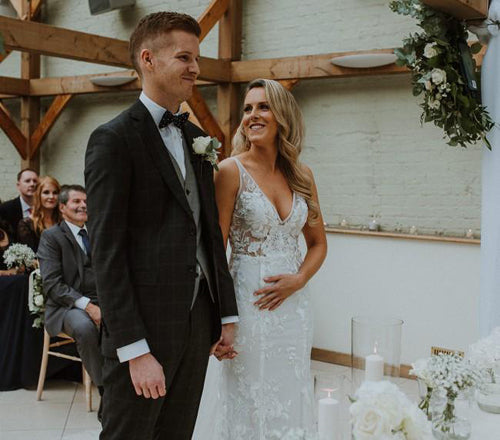 Robe de mariée sirène Roycebridal, magnifique illusion, col en V, sans manches, en dentelle, longueur au sol, MW444