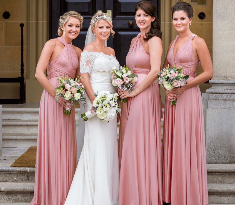 Rose pink bridesmaid dresses on sale