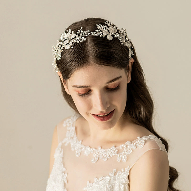 Roycebridal Serre-tête de mariée en strass, style français, accessoire de coiffure rétro en cristal
