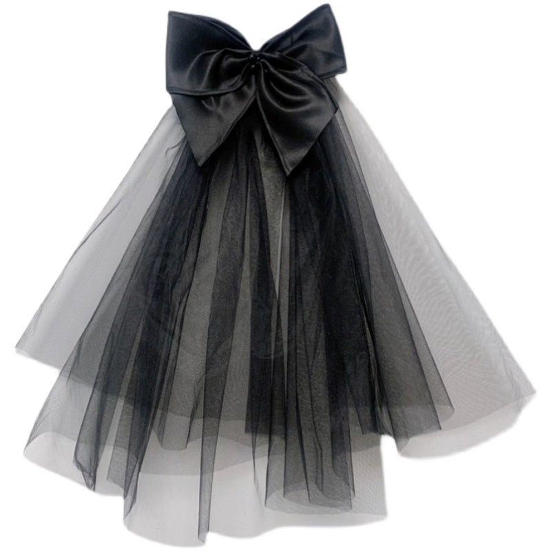Accessoires de mariage gothiques Roycebridal, voile à nœud noir gothique rétro