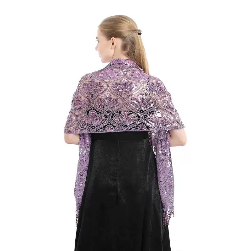 Roycebridal Jacken & Wraps Pailletten Quaste Schal Party Abendkleid Cheongsam Äußere Schal Brautjungfer Langer Schal