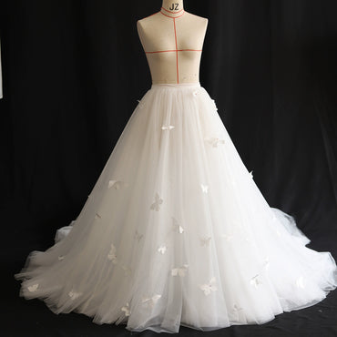 Jupon long à traîne détachable Roycebridal en dentelle avec jupe détachable à deux voies en queue de poisson