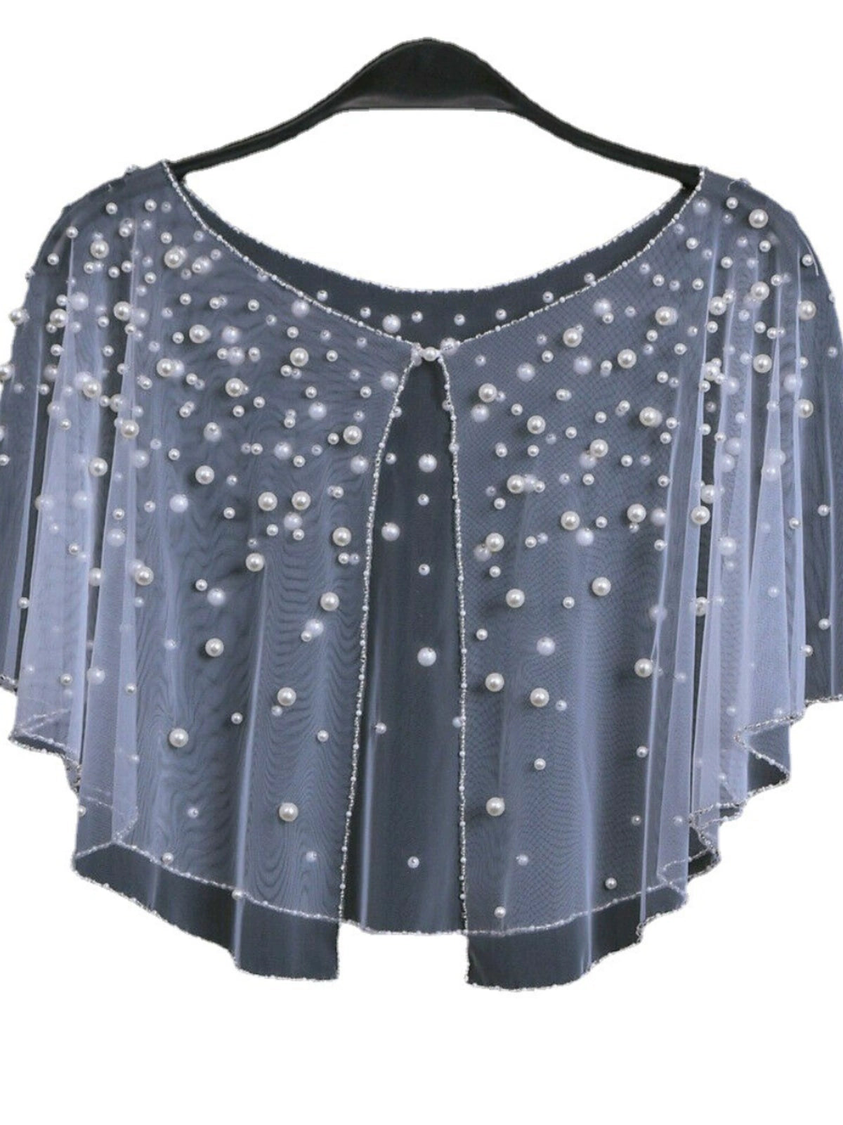 Roycebridal Vestes et châles d'été pour femmes, châle court en maille perlée, un bouton, col rond, sans manches, élégant
