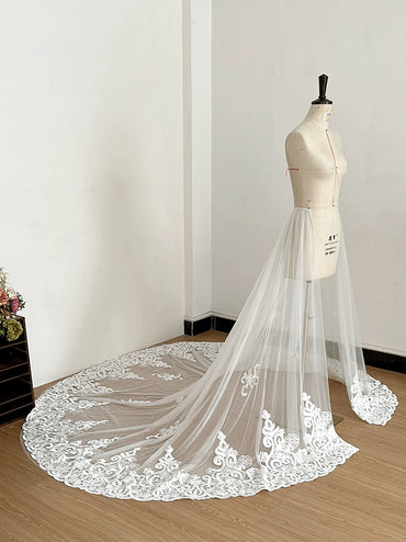Roycebridal Traine amovible en dentelle avec traîne amovible à fleurs