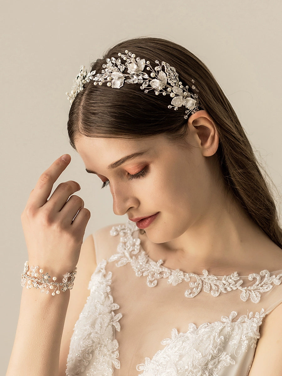 Roycebridal Serre-tête de mariée en strass, style français, accessoire de coiffure rétro en cristal