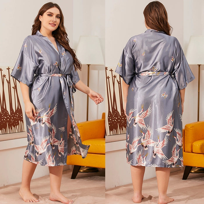 Roycebridal Sommermantel Übergröße Bademantel Pyjama Damen 3XL