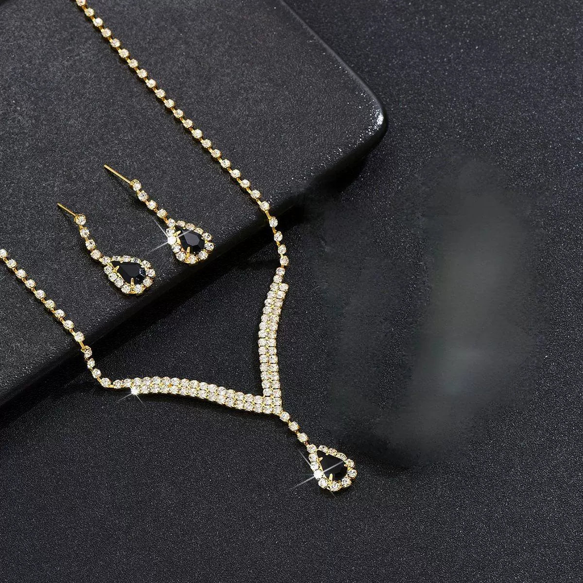 Parure de bijoux de mariage Roycebridal, collier et boucles d'oreilles en diamants