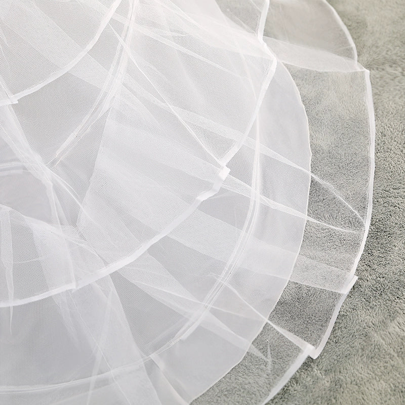 Roycebridal Braut-Pannier, drei Garne, zwei Stahlringe, hartes Netz, Petticoat