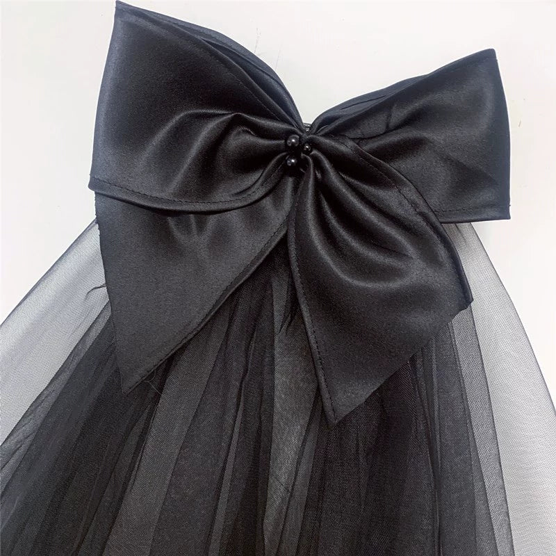 Accessoires de mariage gothiques Roycebridal, voile à nœud noir gothique rétro