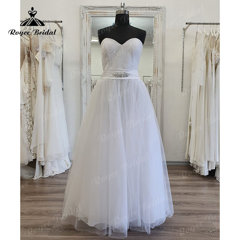 Plus SizePrincess Sweetheart Floor Length Pleats Wedding Gowns with Belt Off the Shoulder 2025 Long Bridal Gowns Custom Made Elegant