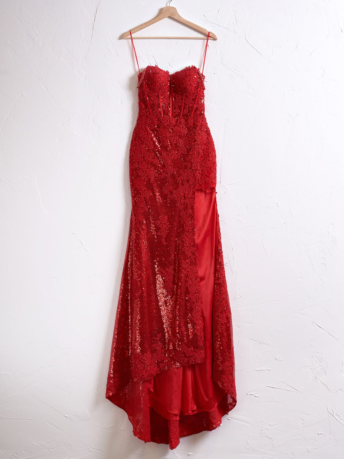 Roycebridal Kairi |Mermaid Spaghetti Straps Appliques Prom Dress with Slit