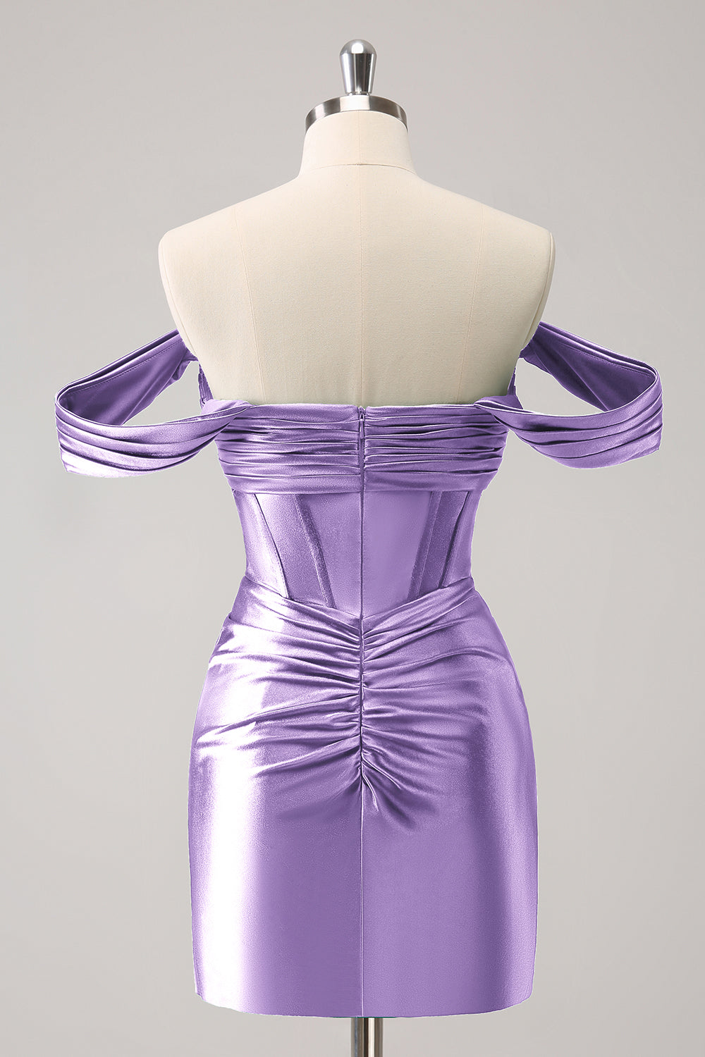 Stilvolles dunkelgrünes, figurbetontes, schulterfreies, ausgehöhltes Korsett-Kurzkleid für den Heimkehr