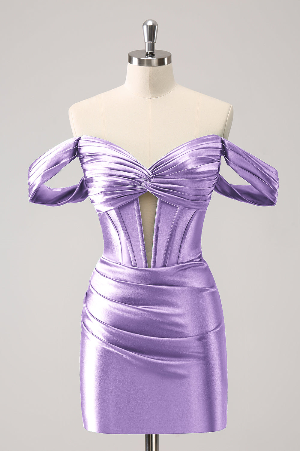 Stilvolles dunkelgrünes, figurbetontes, schulterfreies, ausgehöhltes Korsett-Kurzkleid für den Heimkehr