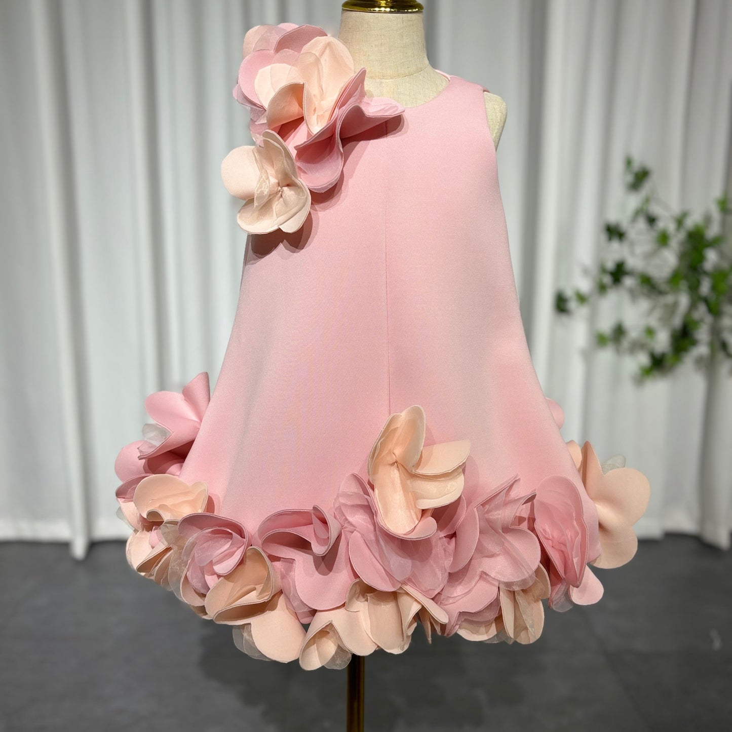 Roycebridal Elegant White Dubai Girl Dress Pink Eid al-Fitr Baby Children Clothes for Wedding Birthday Holiday Party 2025 J073