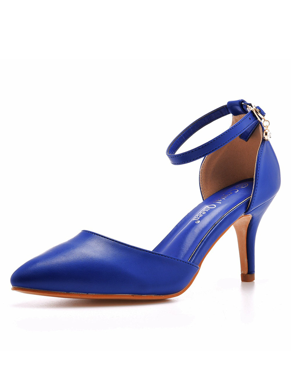 Roycebridal Women's Wedding Shoes Pointed Toe Ankle Strap Stiletto Heels