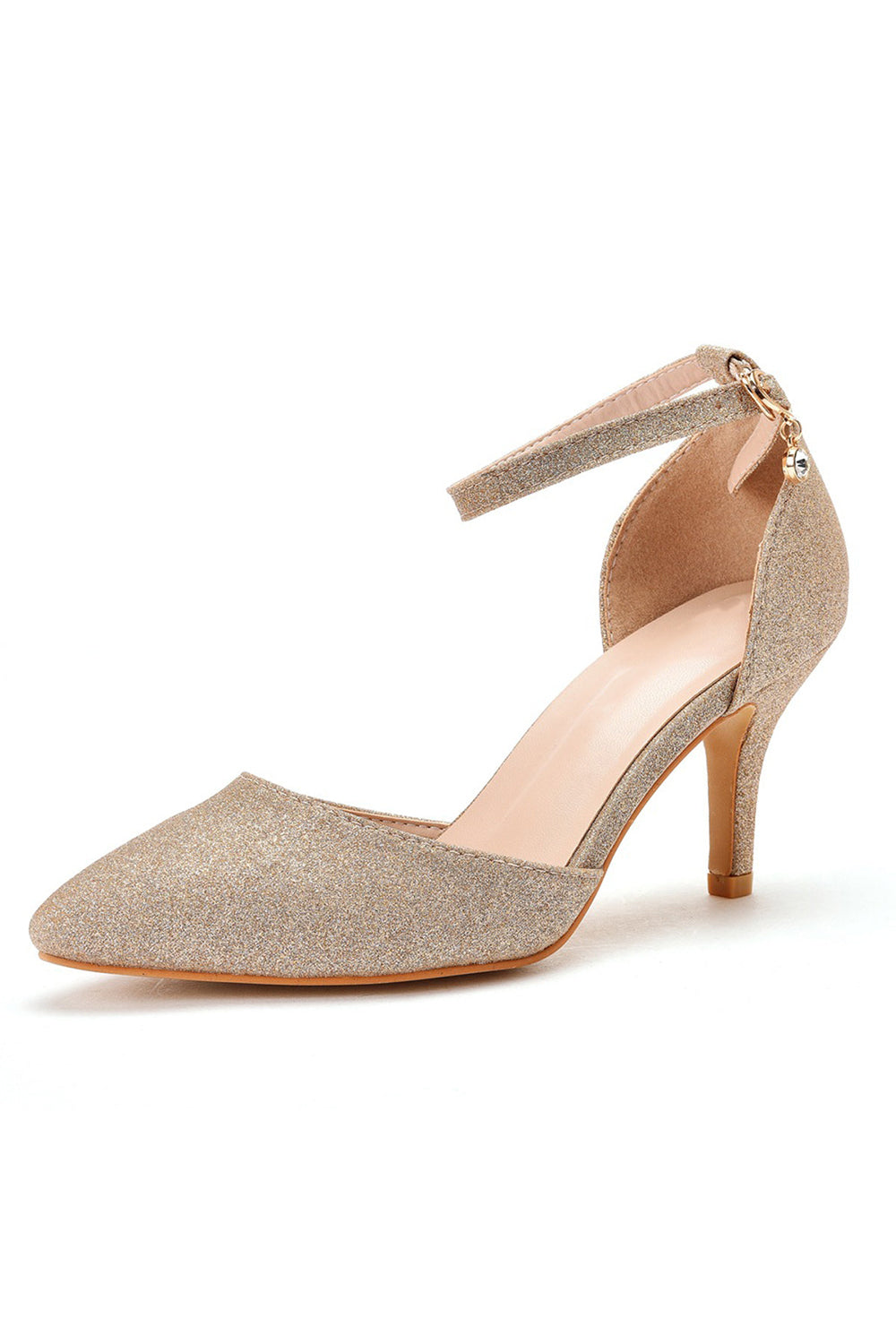 Roycebridal Women's Wedding Shoes Pointed Toe Ankle Strap Stiletto Heels