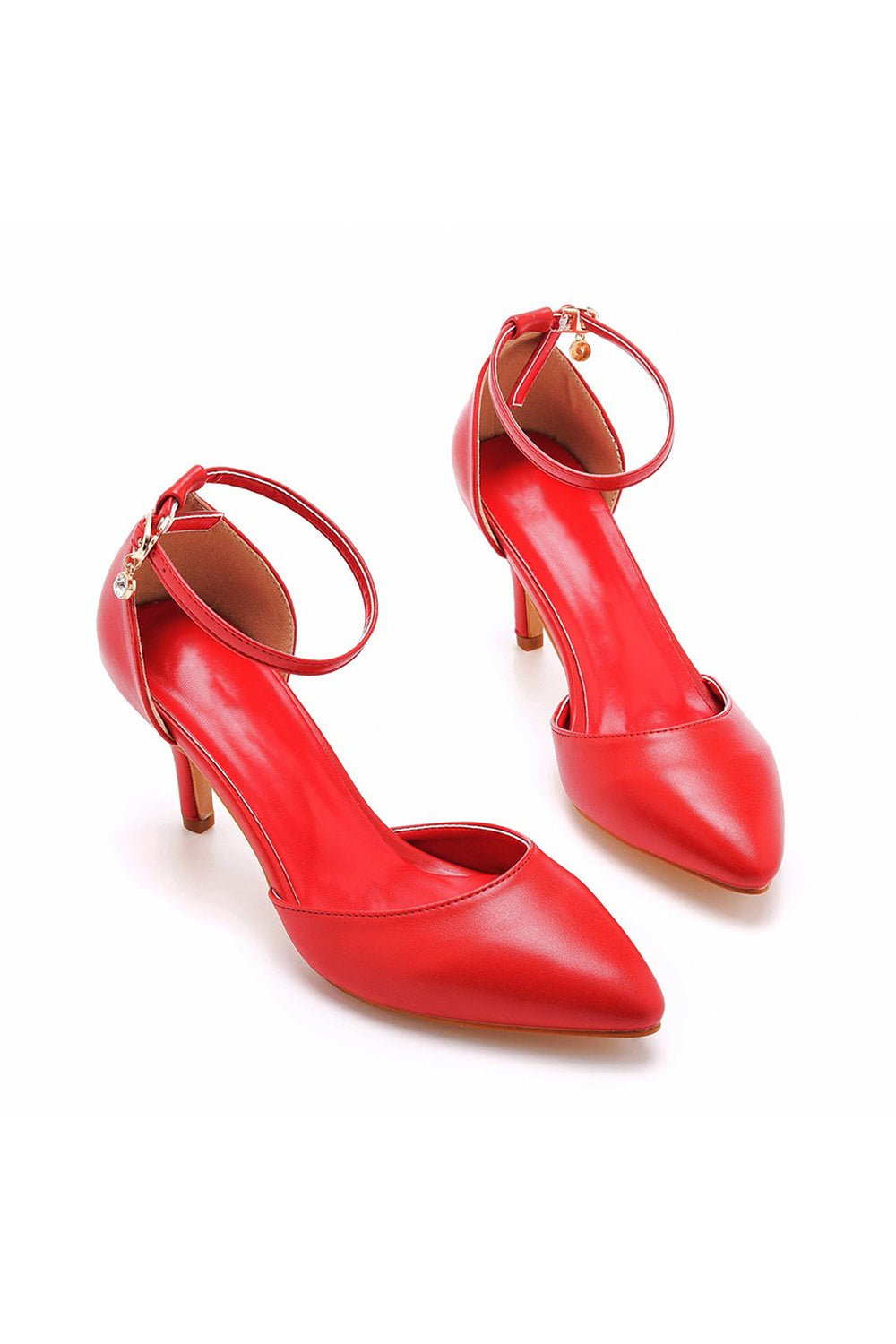 Roycebridal Women's Wedding Shoes Pointed Toe Ankle Strap Stiletto Heels