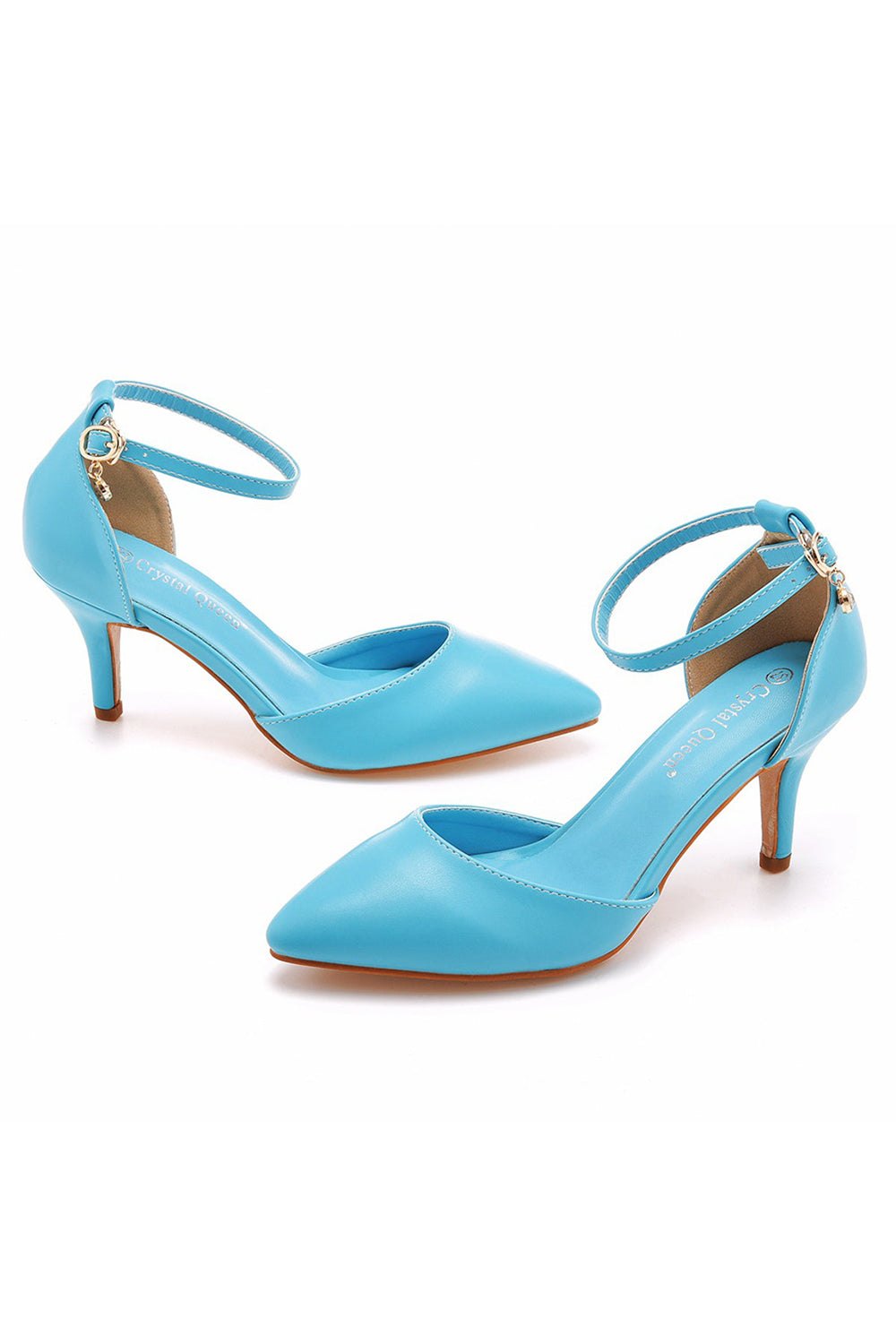 Roycebridal Women's Wedding Shoes Pointed Toe Ankle Strap Stiletto Heels