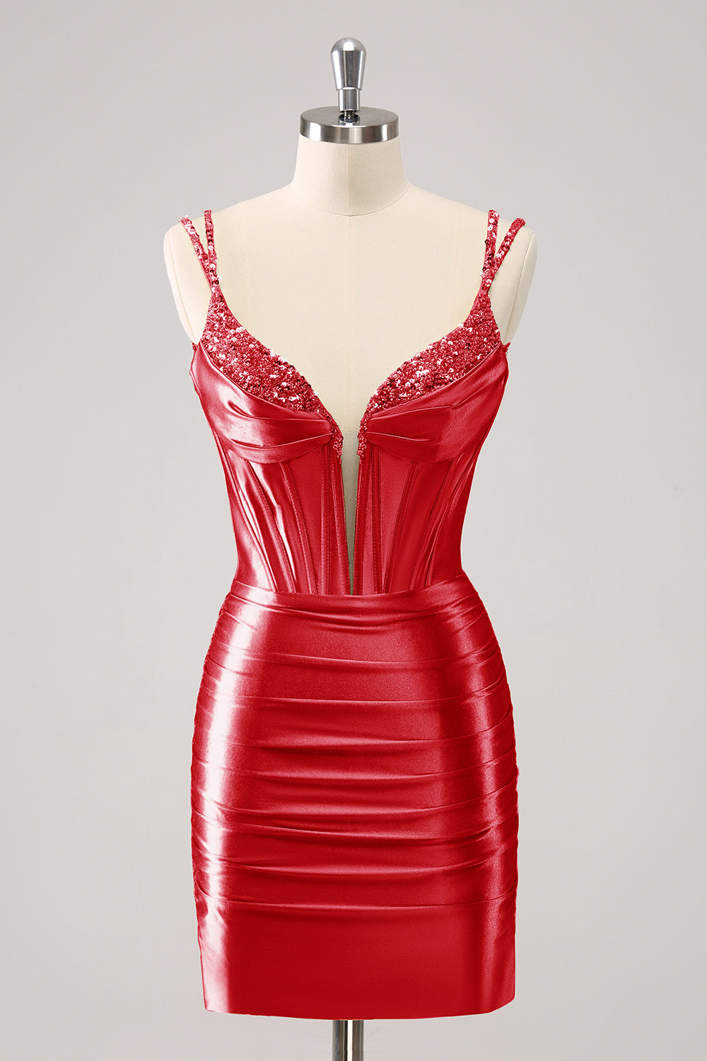 Gorgeous Golden Bodycon Corset Short Homecoming Dress with Sequins