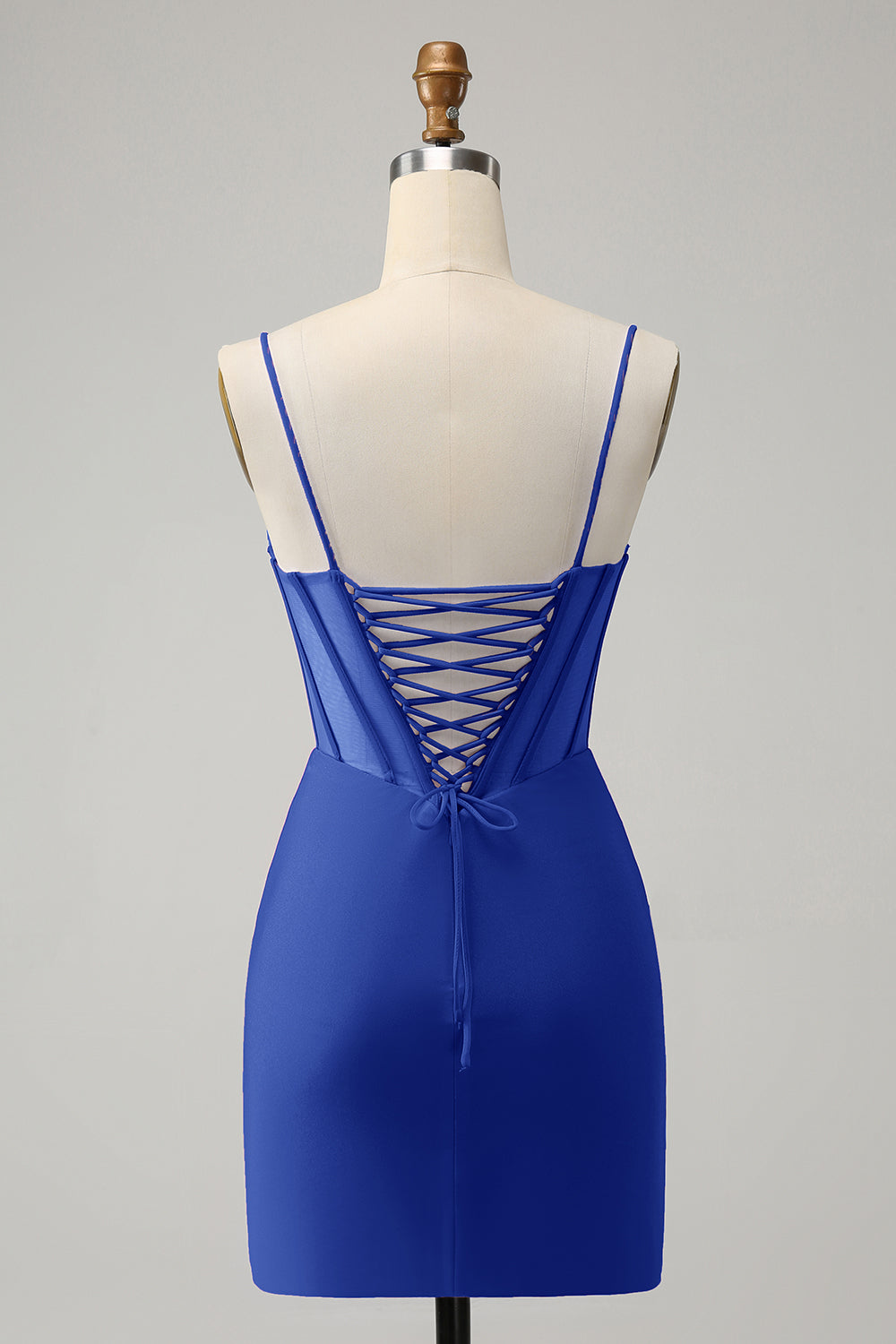 Stilvolles, figurbetontes, kurzes Homecoming-Kleid in Fuchsia mit Schnürung am Rücken und Perlenbesatz im Korsett-Stil