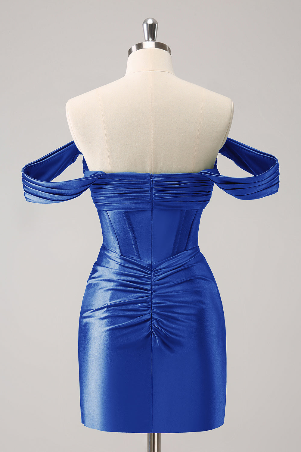 Stilvolles dunkelgrünes, figurbetontes, schulterfreies, ausgehöhltes Korsett-Kurzkleid für den Heimkehr