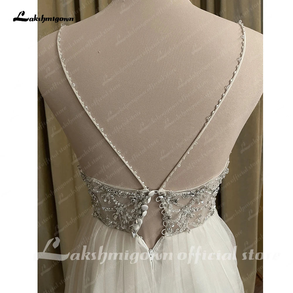 Robe de mariée Roycebridal Bohème Chic Perles 2025 Élégante Robe de mariée Princesse Country Dos nu