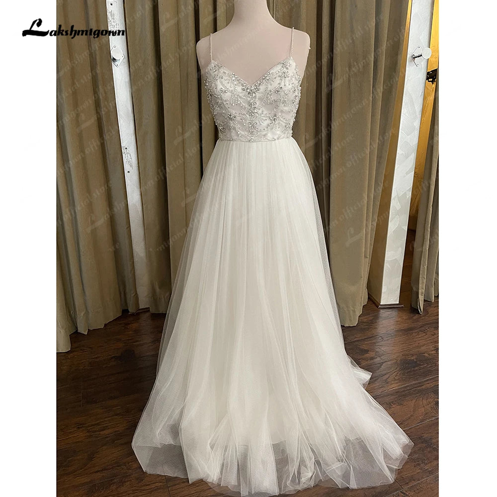 Robe de mariée Roycebridal Bohème Chic Perles 2025 Élégante Robe de mariée Princesse Country Dos nu