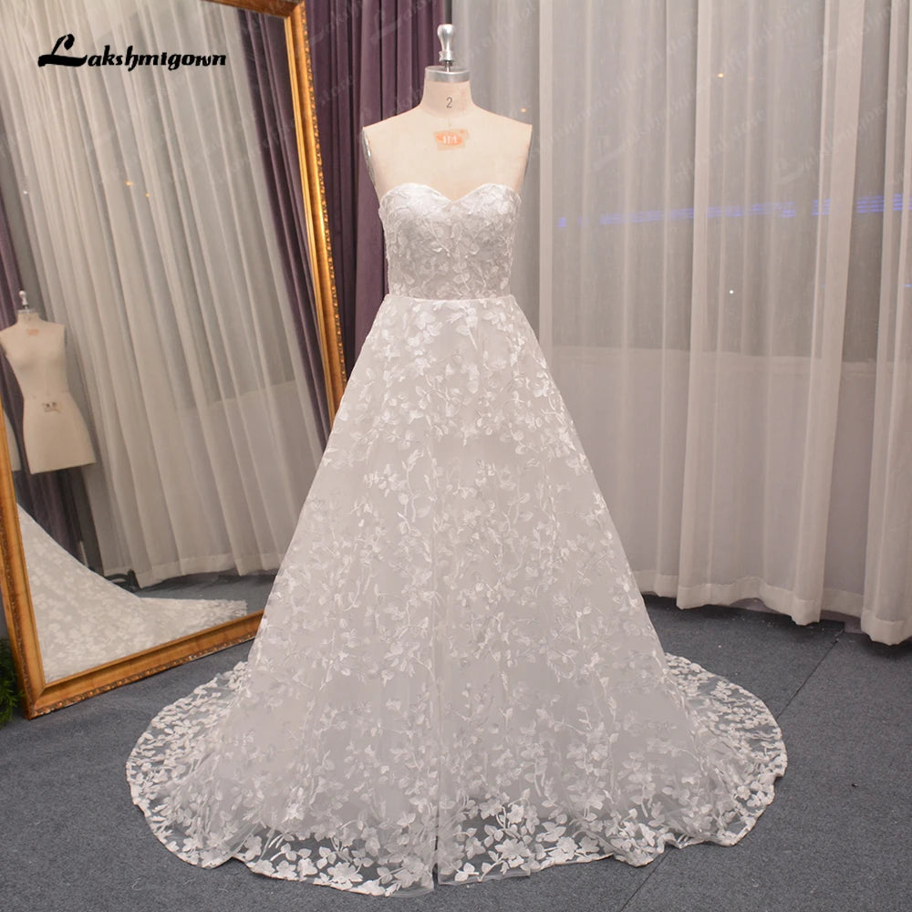 Roycebridal Full Lace Wedding Dress for Women Sweetheart Neckline Robe Mariage Civil Bridal Gown Brautkleid