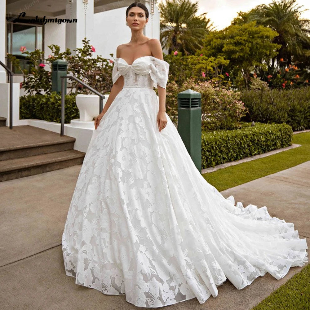 Roycebridal Vintage Lace Bridal Boho Wedding Gowns Sweetheart A Line Wedding Dress Off The Shoulder Robe boheme abito sposa