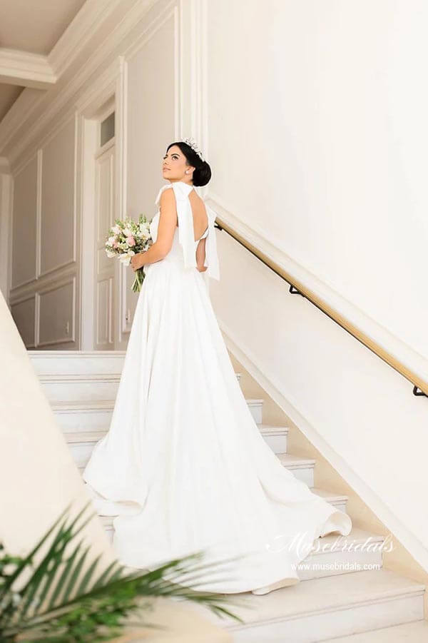 Simple wedding dress | a line wedding dress | cheap wedding dress | musebridals.com