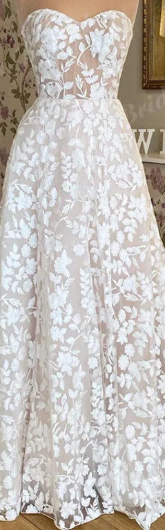 Roycebridal Full Lace Wedding Dress for Women Sweetheart Neckline Robe Mariage Civil Bridal Gown Brautkleid