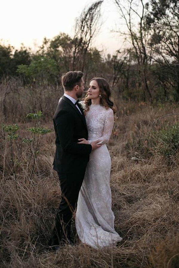 Sheath Lace Long Sleeves Beaded Wedding Dresses, Vintage Bridal Gown, MW813 | beach wedding dresses | lace wedding gown | cheap wedding dresses online | musebridals.com