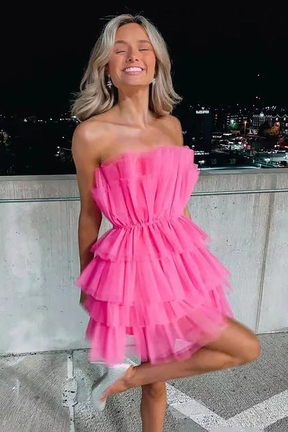 Hailey | Robe de soirée courte bustier coupe trapèze