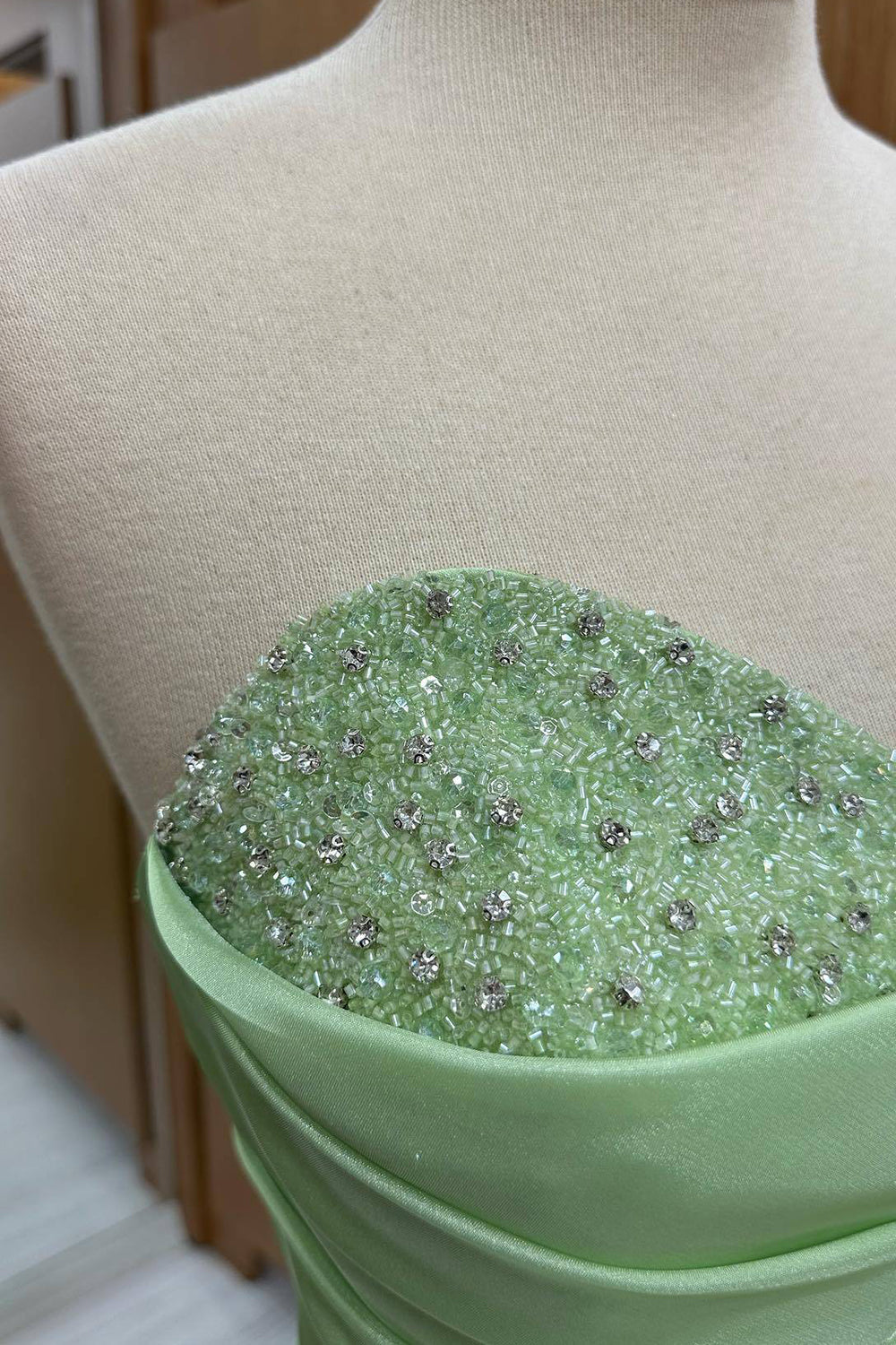 Roycebridal Green Sweetheart Long Sequined Prom Dress