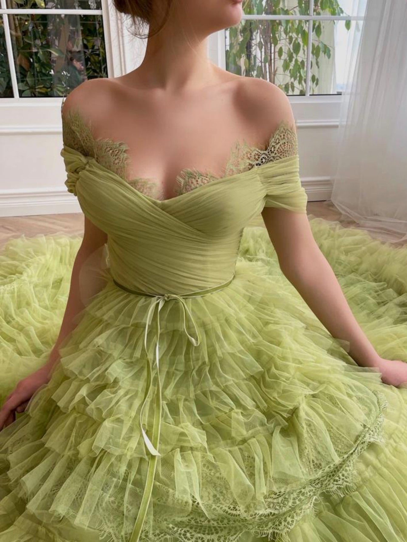 Roycebridal Sylvie |A Line Off the Shoulder Tulle Prom Dress