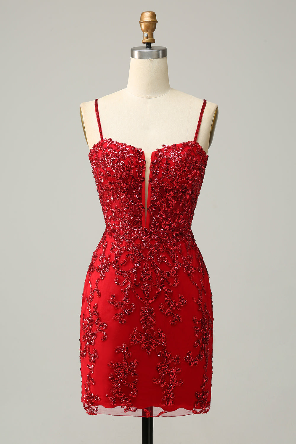 Robe fourreau noire courte à bretelles spaghetti et paillettes avec dos croisé