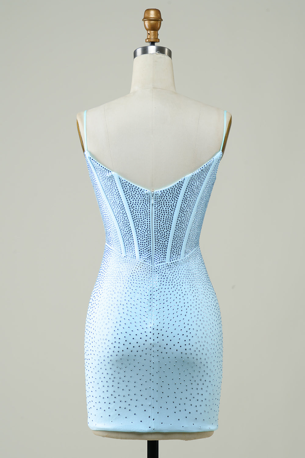 Dark Green Bodycon Spaghetti Straps Short Homecoming Dress with Beading
