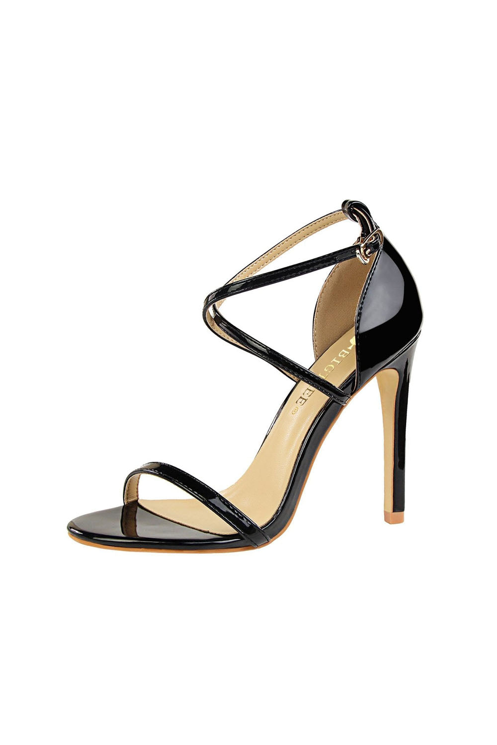 Schwarze Stiletto-Sandalen