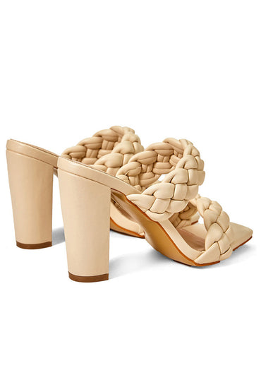 Sandales à talons hauts tressés et torsadés