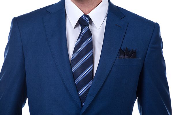Bespoke Solid Navy Blue Mens Suits for Formal-showprettydress