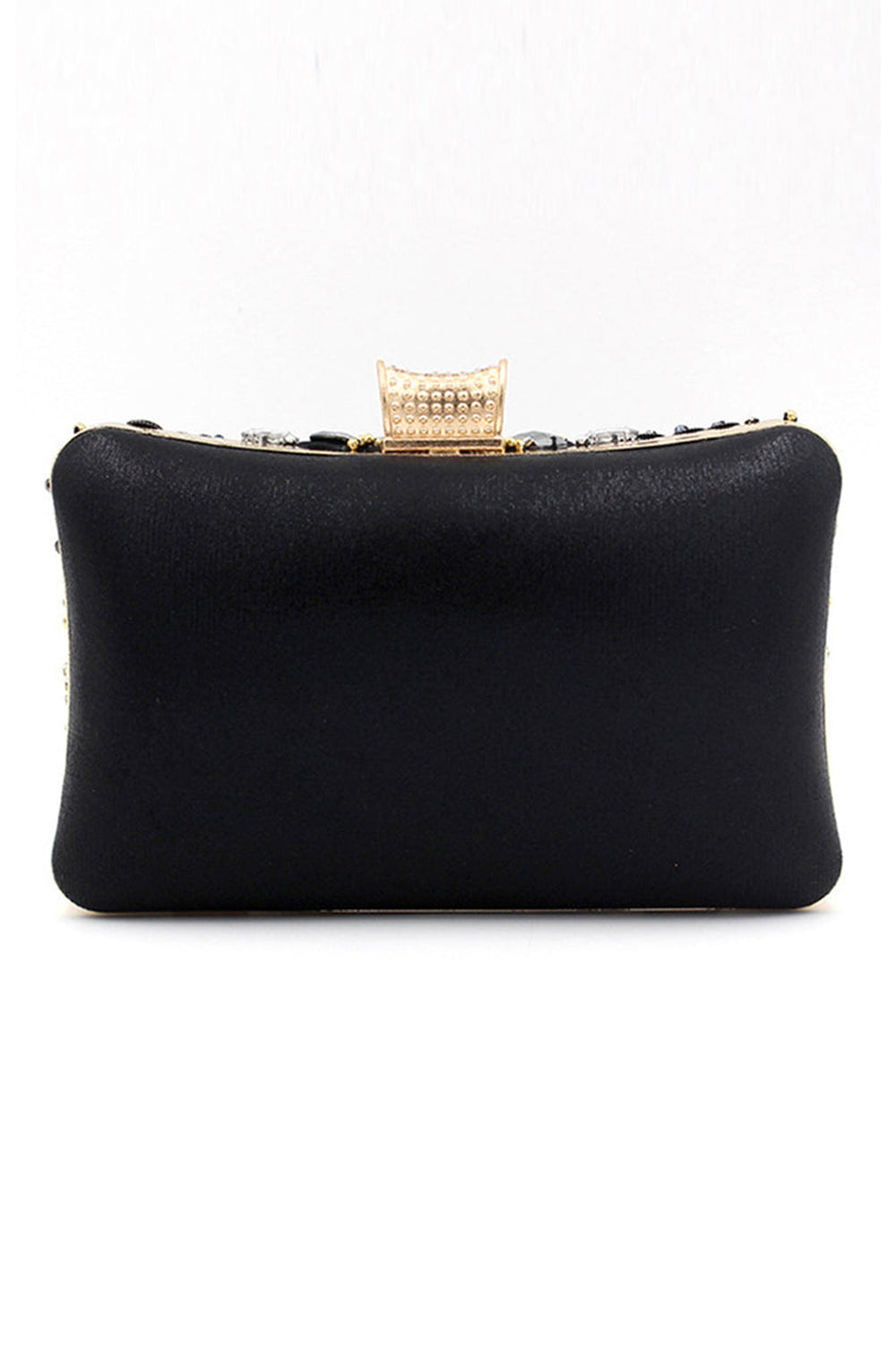 Pochette de soirée à chaîne et perles noires