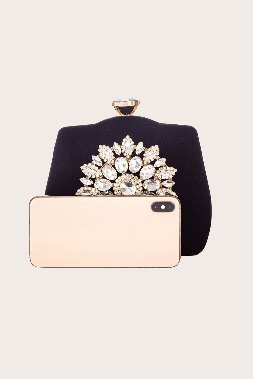 Roycebridal – Schwarze Handtasche mit Perlenbesatz