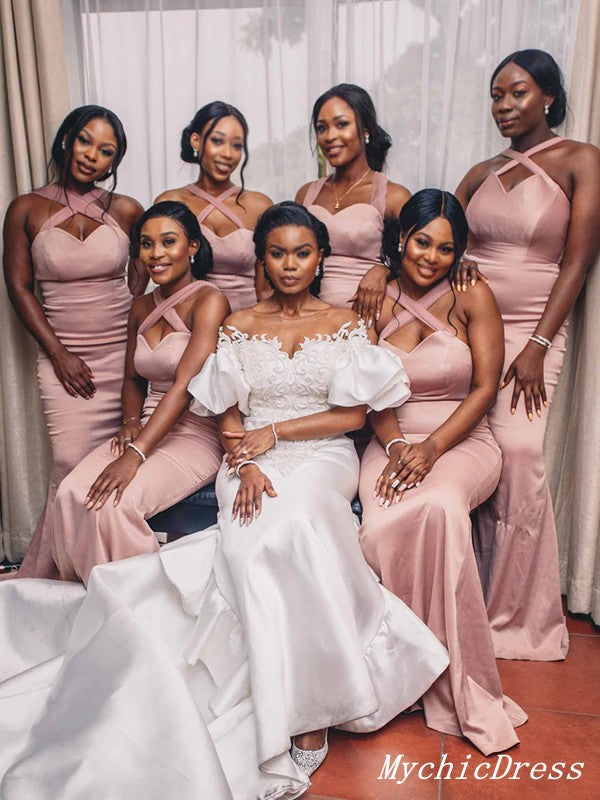 Hot Sweetheart Blush Pink Wedding Guest Dresses Mermaid Bridesmaid