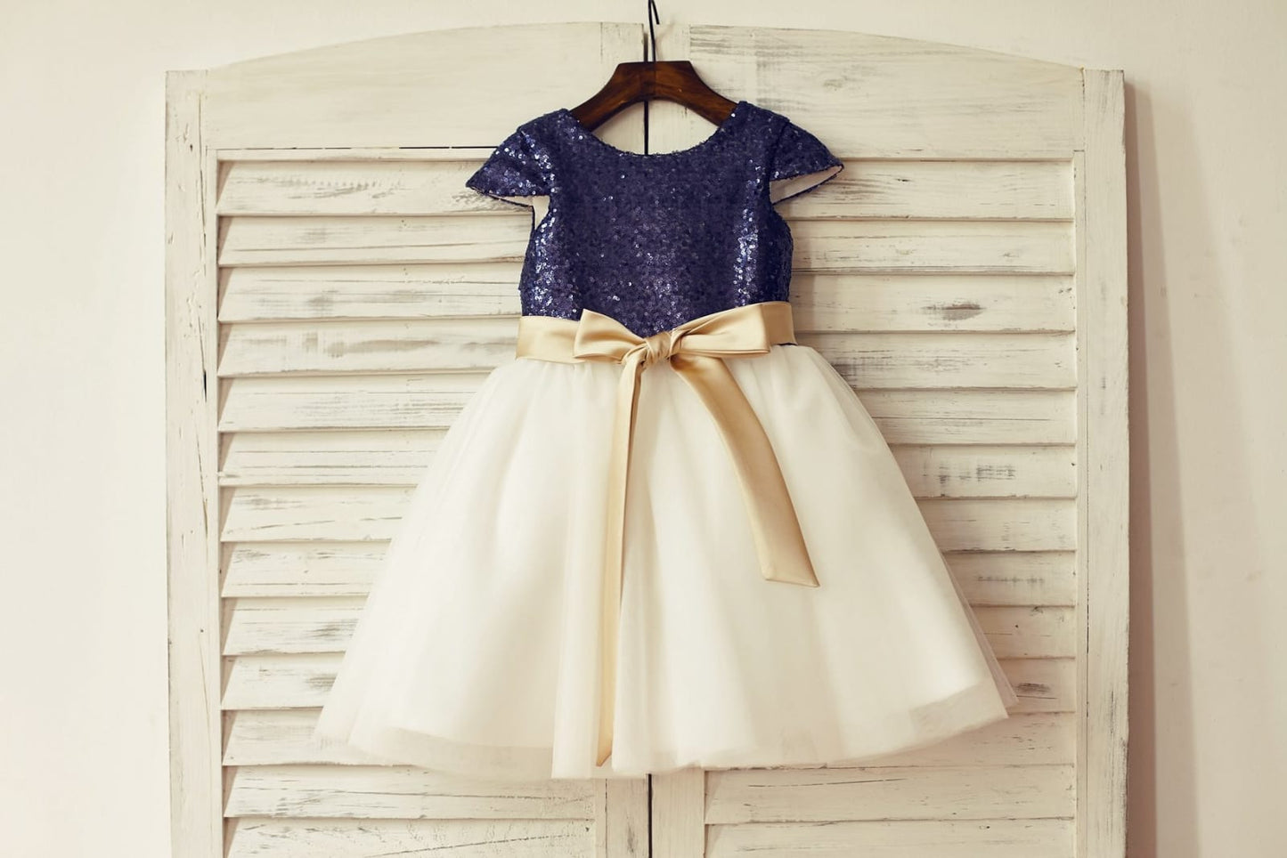 Cap Sleeves Blush Pink Sequin Ivory Tulle Flower Girl Dress