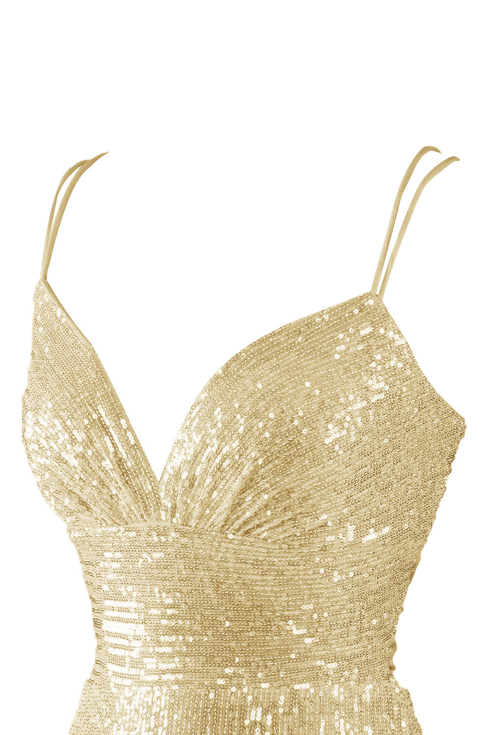 Nigella | Robe de soirée moulante à paillettes bleues et col en V