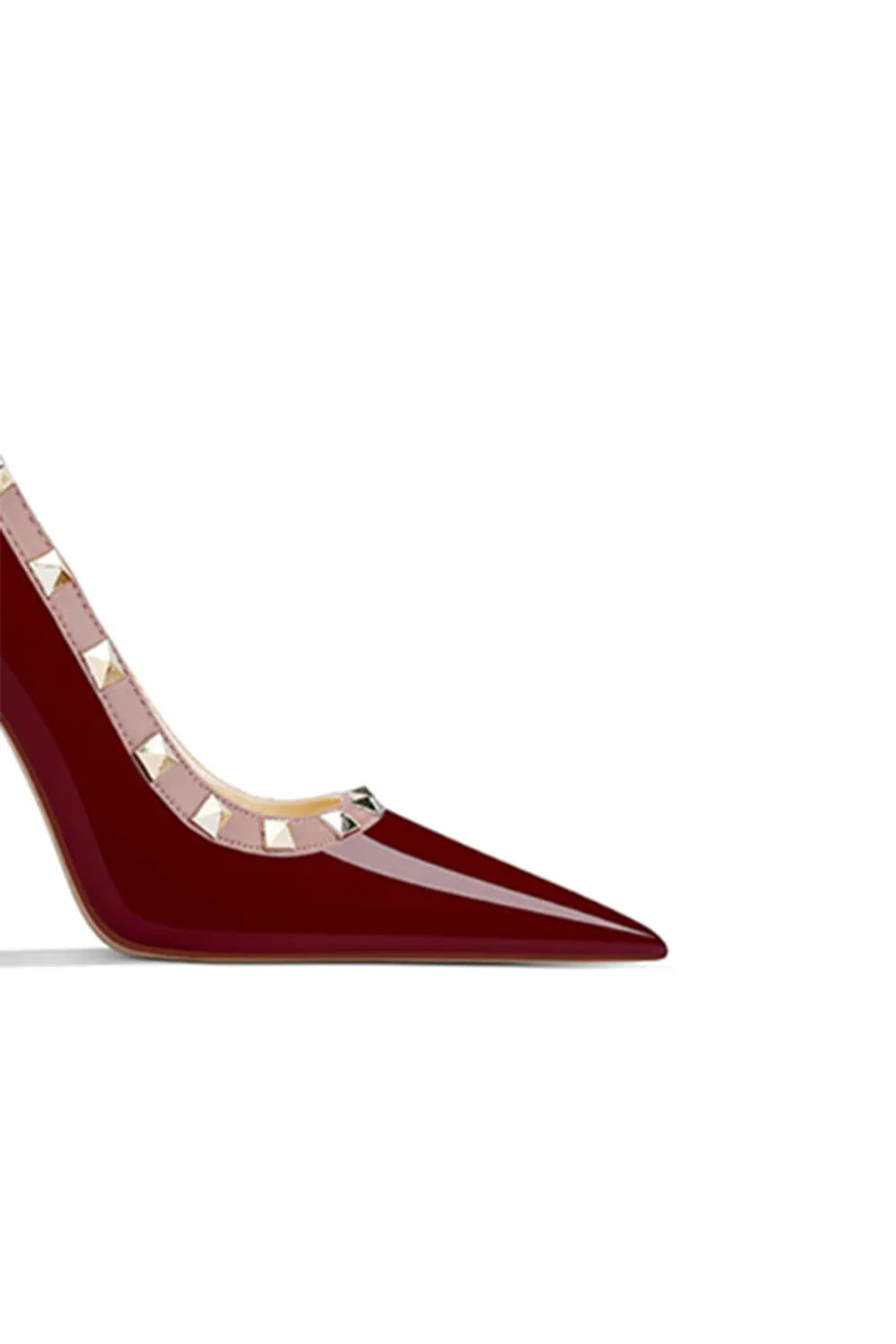 Escarpins cloutés vert foncé à talons moyens