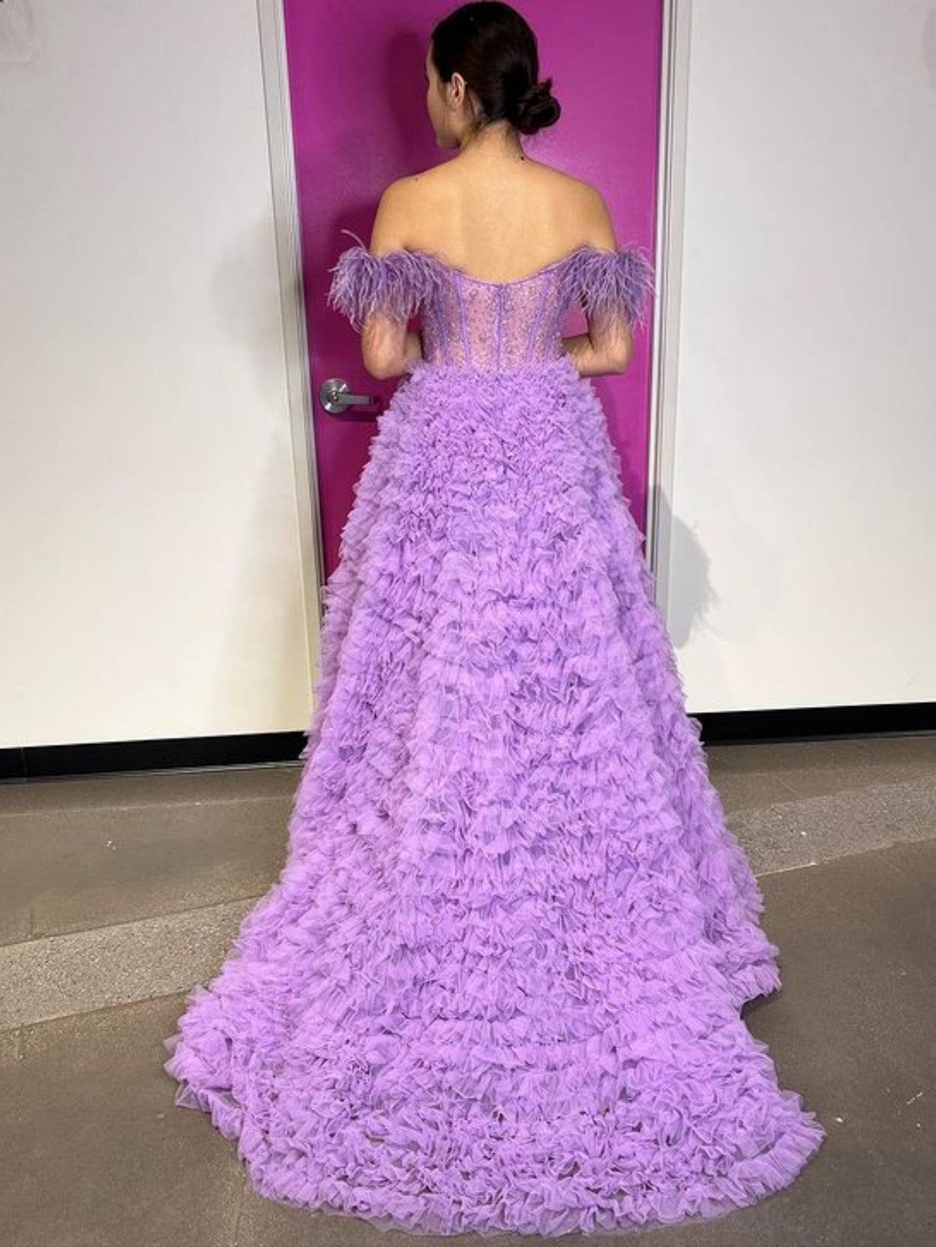Roycebridal Ingrid | Langes Ballkleid aus Tüll in A-Linie mit Herzausschnitt und Schlitz
