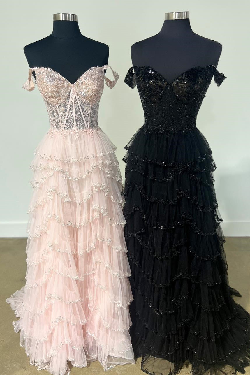 Roycebridal Scout | A-Linie Sweetheart Champagner Tüll Ballkleider mit Applikationen